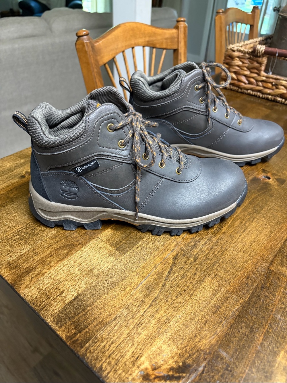 Timberland Kids Gray Lace-Up Waterproof Hiking Boots New